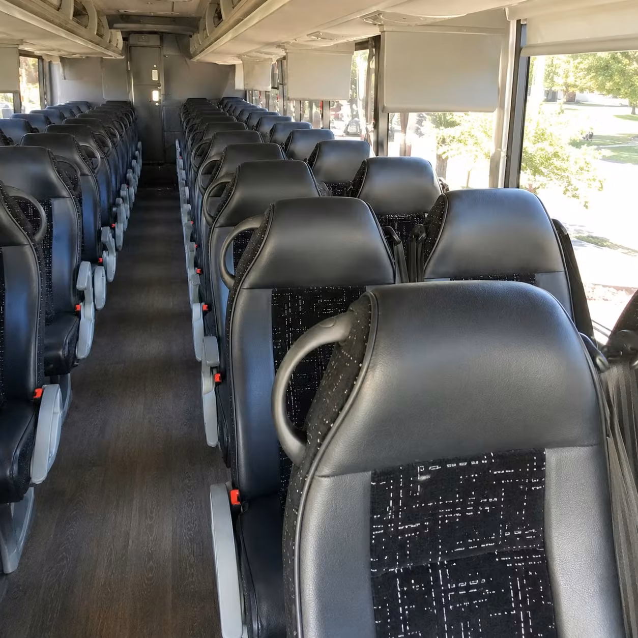 56 passenger charter bus inside