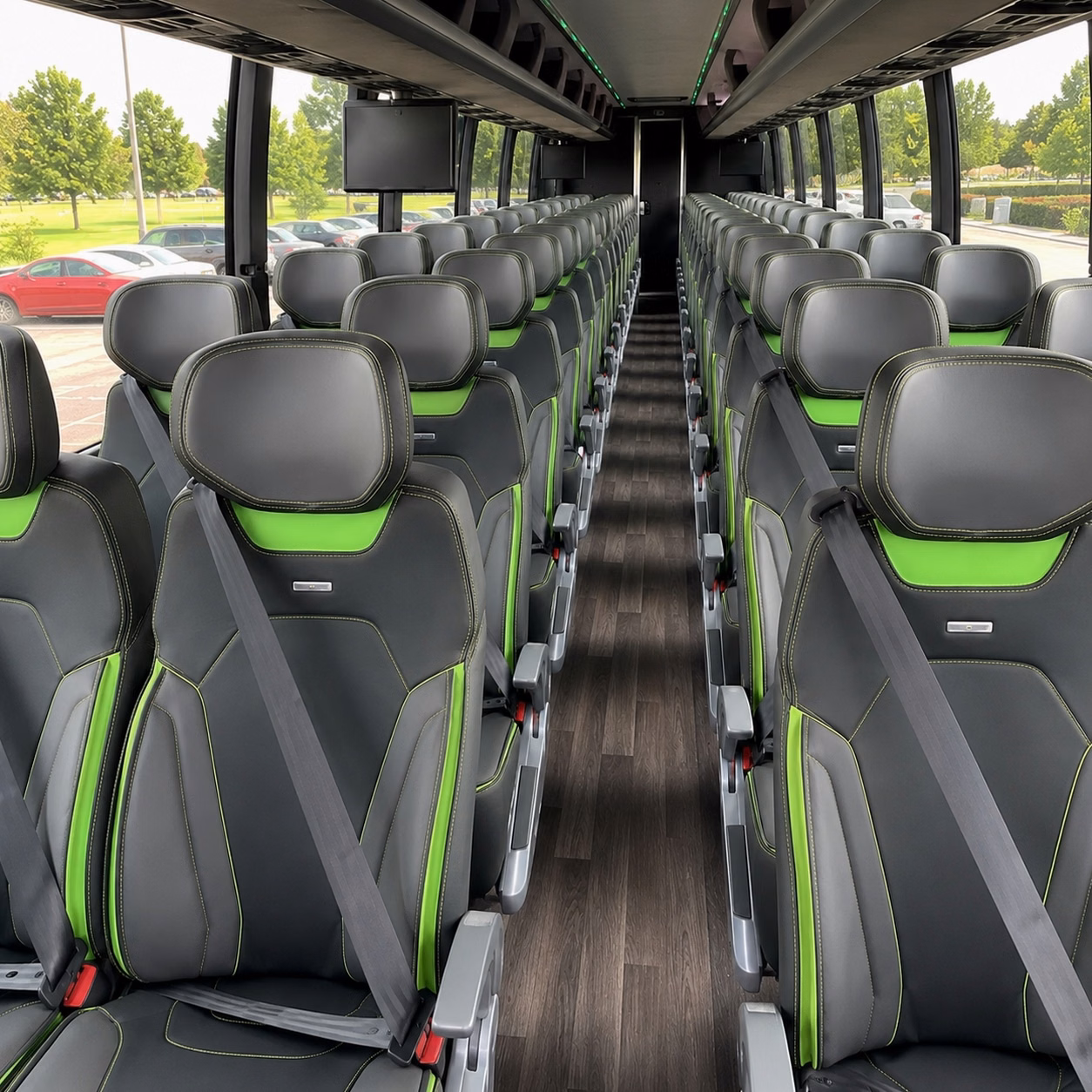 56 passenger charter bus interior
