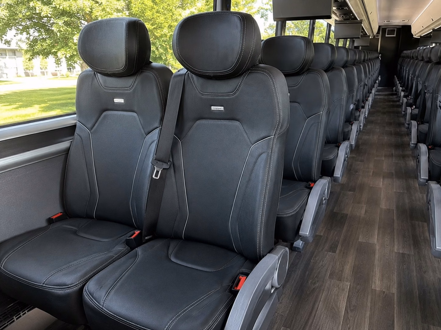 compton charter bus rental interior